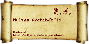 Multas Archibáld névjegykártya